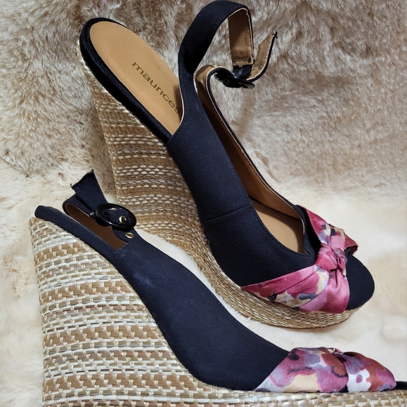 Maurices Peep Toe Floral Wedges - Picture 2 of 3